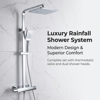 Ensemble de douche thermostatique apparent en laiton chromé poli, système de douche pour salle de bain d'hôtel, fourniture OEM de haute qualité