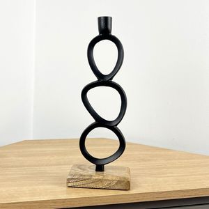 Exclusive Design Eco-Friendly Aluminium Holder One Plate Black Candle Stand for Home Decoration Weddings Festive Events-<b>Portable</b> - Product Image 5