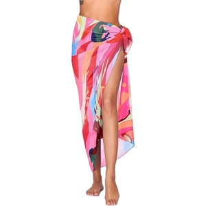 Women Sarong <b>Swimsuit</b> Coverups Chiffon Long Bikini <b>Wraps</b> Sheer Beach Bathing Suit Cover Up - Product Image 1