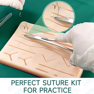 Kit d'entraînement à la suture pour étudiants en médecine, instruments médicaux, grand coussin de suture manuel durable, plaies pré-découpées, kit d'outils - Product Image 3