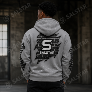 <b>Men's</b> Custom Rhinestone Zip Up <b>Grey</b> Hoodie Jacket – Premium Streetwear <b>Sweatshirt</b> with Graphic Print & Custom Logo - Product Image 2