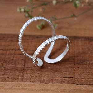 SHYAM JEWELRS Luxury Unisex 925 Sterling Silver Zig-Zag Splint <b>Ring</b> <b>Adjustable</b> Arthritis Joint Support - Product Image 2