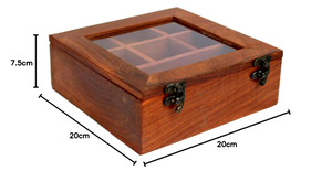 Caja de especias de madera Masala Daani con tapa transparente y cuchara de madera, organizador de especias marrón para cocina, almacenamiento decorativo de especias. - Product Image 2