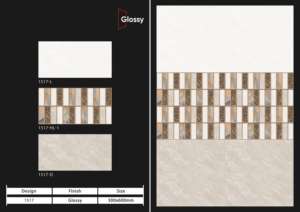 Azulejos de porcelana modernos y brillantes de 30x60 cm (300x600 mm) diseñados para paredes y suelos interiores luminosos, ofrecen una estructura duradera. - Product Image 5