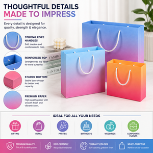 Vibe Ready Luxury Paperboard Shopping <b>Bags</b> with Handles Eco-Friendly & Reusable Customizable for Gift Wrapping and Candle <b>Bags</b> - Product Image 4