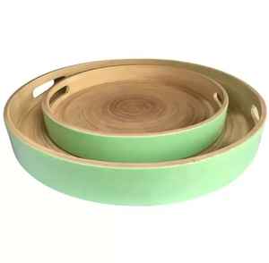 Bandeja Redonda de Madera de Acacia para Servir Comida, Bandejas Decorativas de Madera Natural para Frutas y Alimentos - Product Image 6