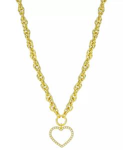 Collana a cuore aperto di diamanti (1/4 ct. T. w.) in argento Sterling placcato oro 14k | Macacy's - Product Image 3