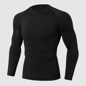 wholesale custom <b>compression</b> <b>shirt</b> <b>men</b> long sleeve gym fitness athletic workout base layer top activewear apparel - Product Image 5
