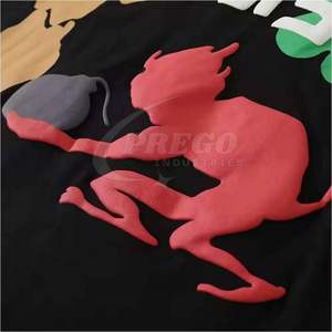 Camiseta de Manga Corta con Estampado Puff, Ajustada, de Buena Calidad, al por Mayor, Última Llegada, Camiseta Personalizada con Estampado Puff para Hombre - Product Image 4