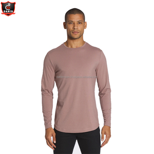 Nouveau T-shirt ajusté décontracté de gym à manches longues pour hommes de grande taille en polyester/coton Vente en gros sur mesure - Product Image 5
