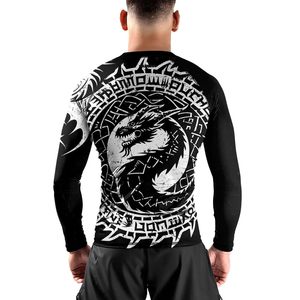 เสื้อแรชการ์ดแบบยูนิเซ็กซ์ OEM สั่งทำพิเศษ UPF 50 สำหรับออกกำลังกาย ป้องกันรังสียูวี ระบายเหงื่อได้ดี ผ้าโพลีเอสเตอร์รัดรูป ขายส่ง OEM ไม่มี G - Product Image 4