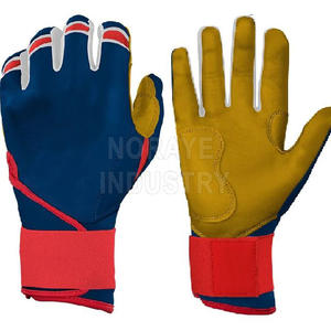 Nouveaux gants de frappeur de baseball à manchette longue personnalisés, fabricant de gants de frappeur en cuir véritable pour hommes, enfants et jeunes, gants de baseball et de softball - Product Image 1