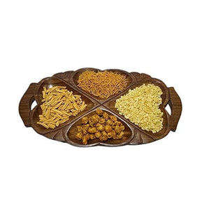 Natural Wooden Dry Fruit Snacks Serving Platter Storage Organizer Kitchen Coffee Table <b>Gifts</b> With Amazing Price - Product Image 3