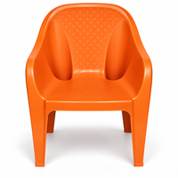 Chaise de salon en plastique empilable modulaire de qualité supérieure avec accoudoirs et dossier solide, durable, fabriquée en Inde, design minimaliste