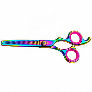 Ciseaux de coiffure multi-couleurs pour la texture des cheveux avec vis réglable, en acier inoxydable, pour la coiffure - Product Image 5