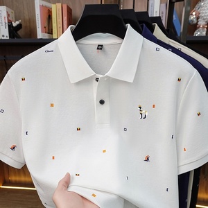 Men's Beige Short Sleeve O-Neck <b>for</b> Shirt Screen Printed <b>Animal</b> <b>Pattern</b> Regular Fit Casual 100% Cotton Jersey Fabric Breathable - Product Image 4