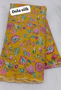 Tela de Seda Pura Dola con Bordado Floral, 95 GSM, 44 Pulgadas de Ancho, Material de Bordado Floral de Diseño para Prendas Étnicas, 5 Metros - Product Image 6