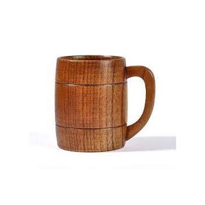 Mug en bois de haute qualité, taille personnalisée, fournisseur en gros, mug en bois de forme baril, tasse viking moderne de luxe en bois et acier inoxydable - Product Image 5