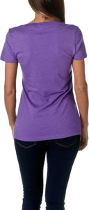 เสื้อยืดเดนิมคอวีทรงยาวสำหรับผู้หญิง สกรีนโลโก้ได้ สีเข้ม ผ้าฝ้าย ระบายอากาศดี เหมาะสำหรับฤดูร้อน ขายส่ง ผู้ผลิตจากปากีสถาน - Product Image 2