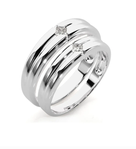 Bindi Jewels <b>925</b> Sterling <b>Silver</b> Square Zircon Christian Romantic Couple <b>Rings</b> - Product Image 2