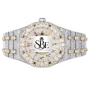 Montre en cuir avec diamant Moissanite de qualité supérieure, style classique, pour un usage quotidien et les réunions d'affaires, en vente - Product Image 1