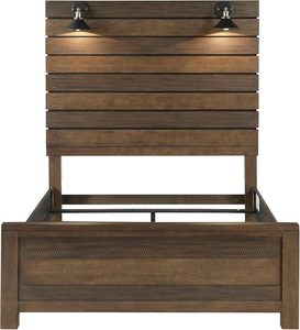 TNT Lexicon Lit Queen Panel Cranfills Design traditionnel Fabriqué à la main en bois de pin dans un expresso - Product Image 2