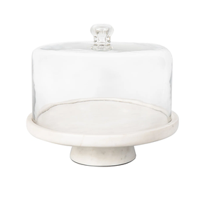 Sustainable <b>Marble</b> Dessert and <b>Cake</b> <b>Stand</b> Plates for Birthday White Stone <b>Cake</b> <b>Stand</b> Platter With Acrylic Dome - Product Image 5
