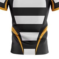 Jersey Rugby Lengan Pendek Bahan 100% Poliester Anti-Bakteri Ringan Desain Kustom Unisex Layanan OEM Berkualitas Tinggi