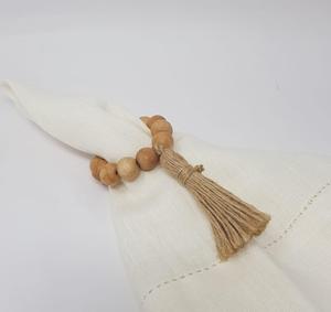 Anneaux de serviette de fête classiques en jute barbue, ronds, largeur 5 cm, en stock - Product Image 3