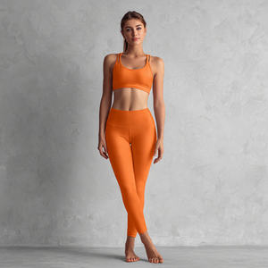 Leggings de Compresión para Mujer, Conjunto de Yoga de 2 Piezas, Top Corto Transpirable, Estilo Urbano, Poliéster/Algodón - Product Image 4