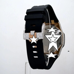 <b>Automatic</b> Luxury Sport Stainless Steel <b>Chronograph</b> Watch Crystal Mechanical Movement Fully Moissanite Bracelet Hip Hop Style - Product Image 4