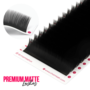 Charmlash Bandejas de Pestañas al por Mayor, Extensiones de Pestañas de Terciopelo Negro Mate, Bandeja de Pestañas Mixtas, Clásicas, Mega Volumen, Súper Densas, OEM ODM - Product Image 1