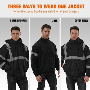 High Quality Workwear Winter Safety <b>Jacket</b> High Visibility Safety Outerwear Manufacturer Wholesale Supply - Product Image 3
