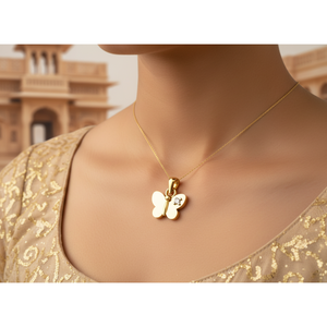 Collar con Colgante de Mariposa de Oro de 10k al por Mayor, Diamante Cultivado en Laboratorio VVS1, Fabricante Personalizado, Joyería Minimalista para Niños - Product Image 3