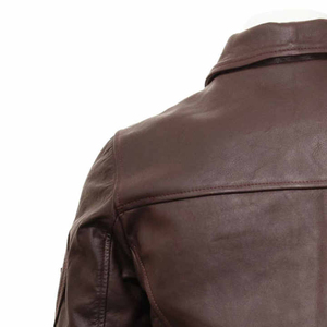 SHARISSA INTERNATIONAL Men's Wool Moto <b>Jacket</b> <b>Slim</b> <b>Fit</b> Turn-down Collar Quick Dry Breathable Solid Color Winter Style Regular - Product Image 3