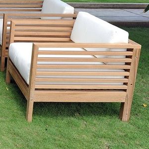 Conjunto de Sofás Modernos de Madera de Teca Sólida para Exteriores con Cojines para Jardín, Patio y Terraza - Product Image 3