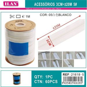 Nastro Iln 3Cm X 20M No5 Bianco Per Artigianato E Cucito - Product Image 3