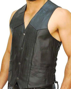 Chaleco Vaquero de Cuero para Hombre, Más Vendido, Cortavientos, Casual, Cuello en V, Sin Mangas, Ligero, Corte Ajustado - Product Image 6