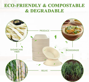 Tazones de Papel de 16 oz, Desechables, Compostables, Ecológicos, de Bagazo, Resistentes, Ideales para Leche, Cereales, Bocadillos y Ensaladas - Product Image 5