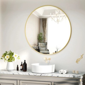 Modern Wall <b>Mirror</b> Slim Gold Metal Frame Decorative <b>Hanging</b> <b>Mirror</b> for Wedding Living Room-REHMAN CRAFT Handmade Contemporary - Product Image 4