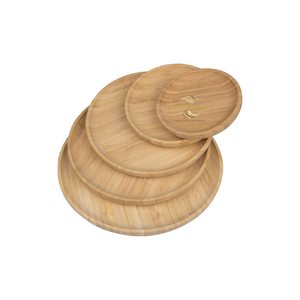 Assiettes en bambou naturel écologiques pour achat en gros – Vaisselle robuste et durable au design classique pour pique-niques et camping en extérieur – Écoresponsable - Product Image 4