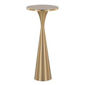 Mesa de Pedestal Metálica Moderna, Mesa Auxiliar Decorativa, Mesa de Pedestal con Detalles Metálicos, Mesa Minimalista, Mesa Auxiliar Redonda de Lujo - Product Image 1