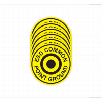 Autocollant adhésif étanche jaune pour bouton d'arrêt d'urgence, décalcomanie de sécurité pour bouton d'arrêt de machines industrielles, résistant à la chaleur 3M