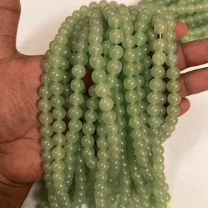 8mm Green Crystal Polished Eco-Friendly Natural Round Beads for Jewelry Making <b>Bracelet</b> Necklace <b>Healing</b> Stone Wholesale - Product Image 1