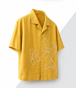 เสื้อเชิ้ตแขนสั้นผู้ชายแบบลำลอง ปกคอพับ เสื้อเชิ้ตฤดูร้อน - Product Image 1