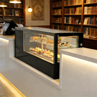 Vitrine réfrigérée de comptoir commerciale à vitre droite, refroidissement par air, pour sushis, gâteaux et aliments