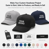 Casquette de camionneur perforée au laser, 5 panneaux structurés, visière incurvée, patch en caoutchouc, pour hommes et femmes, idéale pour le golf et les activités sportives en extérieur, personnalisable