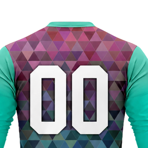 Uniforme de Voleibol Sublimado Verde y Morado para Hombre, Jersey de Manga Larga y Pantalones Cortos de Poliéster, Ropa Deportiva para Equipo, Entrenamiento y Partidos - Product Image 5