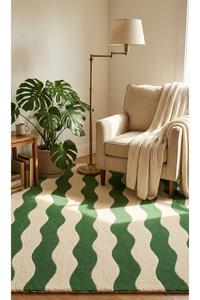 Tapis et carpettes décoratifs tuftés à la main en laine avec support stable pour un style de sol moderne - Product Image 6