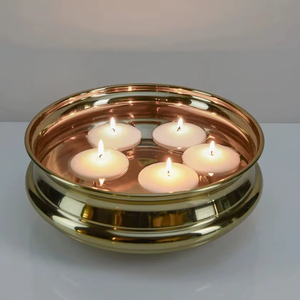 Elegant Metal <b>Candle</b> Bowl For <b>Floating</b> <b>Candle</b> Decoration In Bathroom Spa Creating Relaxing Environment Experience - Product Image 1